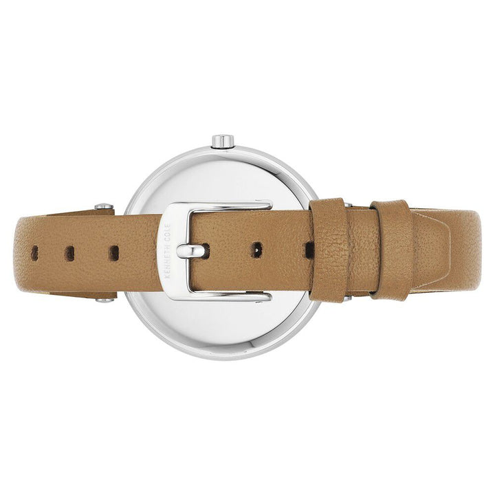 Kenneth Cole Quartz Analog Silver Dial Leather Strap Watch For Women