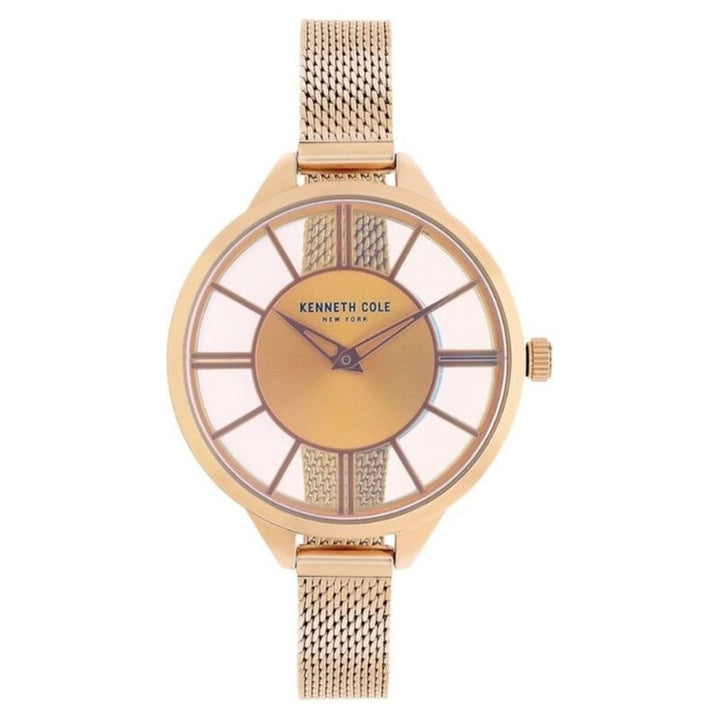 Kenneth Cole Quartz Analog Rose Gold Dial Stainless Steel Strap Watch For Women