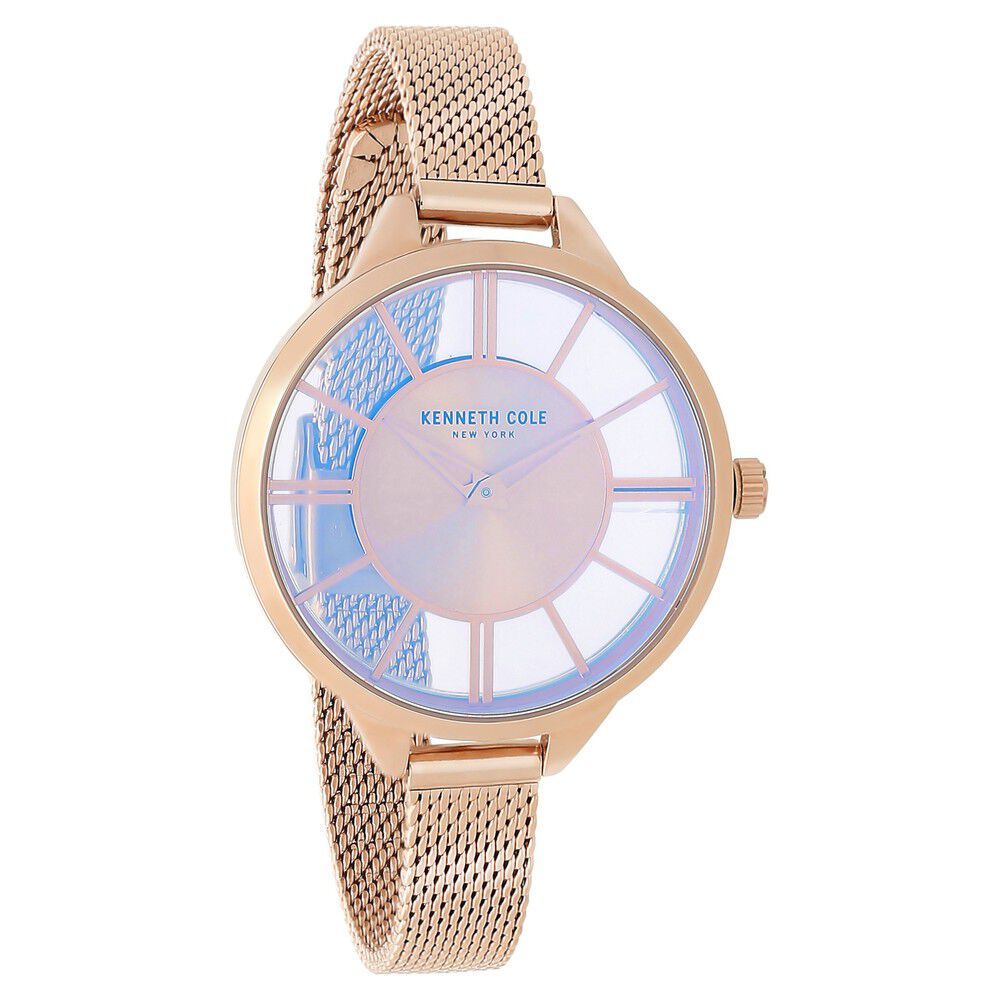 Kenneth Cole Quartz Analog Rose Gold Dial Stainless Steel Strap Watch For Women