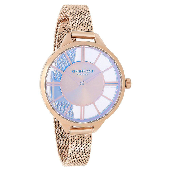 Kenneth Cole Quartz Analog Rose Gold Dial Stainless Steel Strap Watch For Women