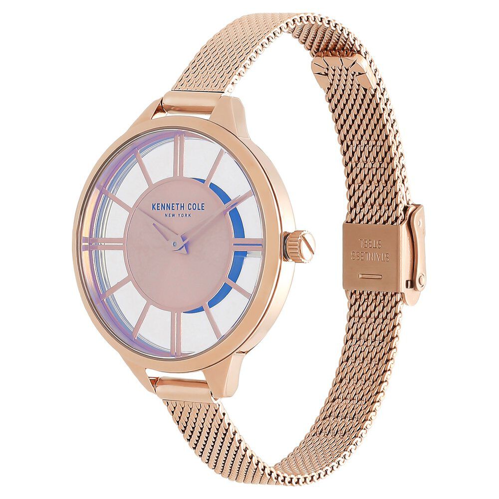 Kenneth Cole Quartz Analog Rose Gold Dial Stainless Steel Strap Watch For Women