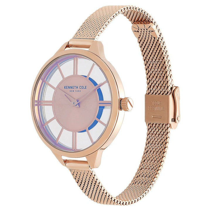 Kenneth Cole Quartz Analog Rose Gold Dial Stainless Steel Strap Watch For Women