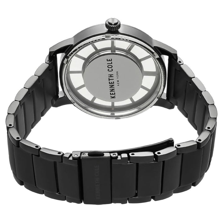 Kenneth Cole Quartz Multifunction Black Dial Stainless Steel Strap Watch for Men-NCKC50570001MN