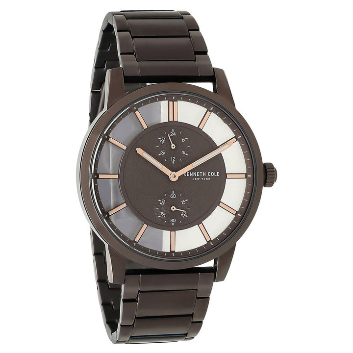 Kenneth Cole Quartz Multifunction Brown Dial Stainless Steel Strap Watch For Men