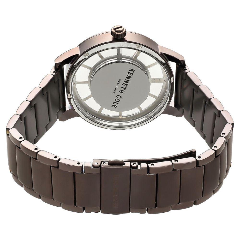 Kenneth Cole Quartz Multifunction Brown Dial Stainless Steel Strap Watch For Men