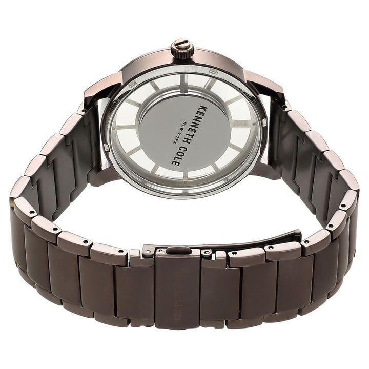 Kenneth Cole Quartz Multifunction Brown Dial Stainless Steel Strap Watch For Men