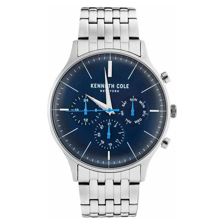 Kenneth Cole Quartz Analog Blue Dial Stainless Steel Strap Watch for Men-NDKC50586004MN