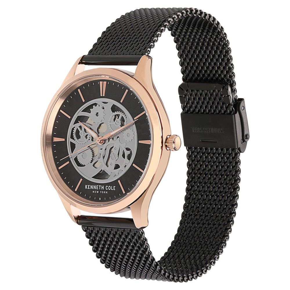 Kenneth Cole Quartz Analog Grey Dial Metal Strap Watch for Men-NCKC50631003MN