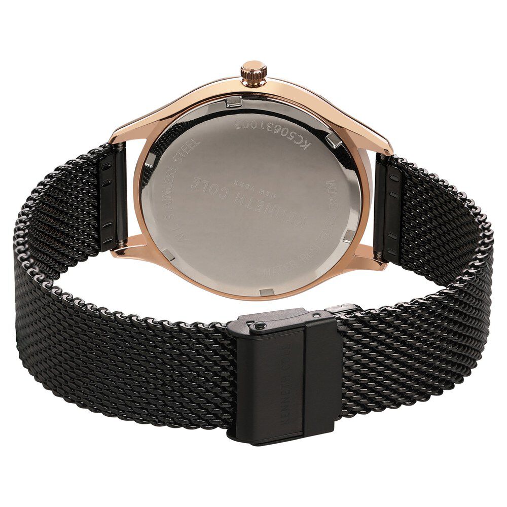 Kenneth Cole Quartz Analog Grey Dial Metal Strap Watch for Men-NCKC50631003MN