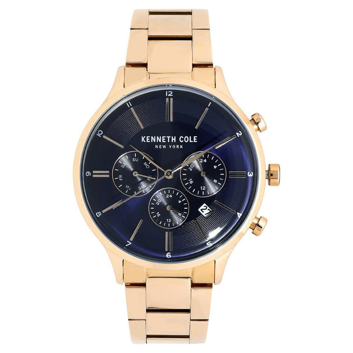 Kenneth Cole Quartz Multifunction Blue Dial Stainless Steel Strap Watch for Men-NCKC50643001MN
