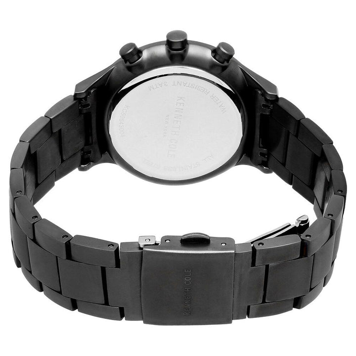 Kenneth Cole Quartz Multifunction Black Dial Stainless Steel Strap Watch for Men-NCKC50643002MN