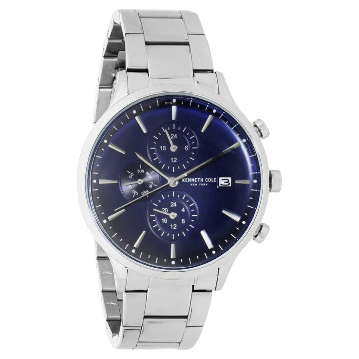Kenneth Cole Quartz Multifunction Blue Dial Stainless Steel Strap Watch for Men-NCKC50644001MN