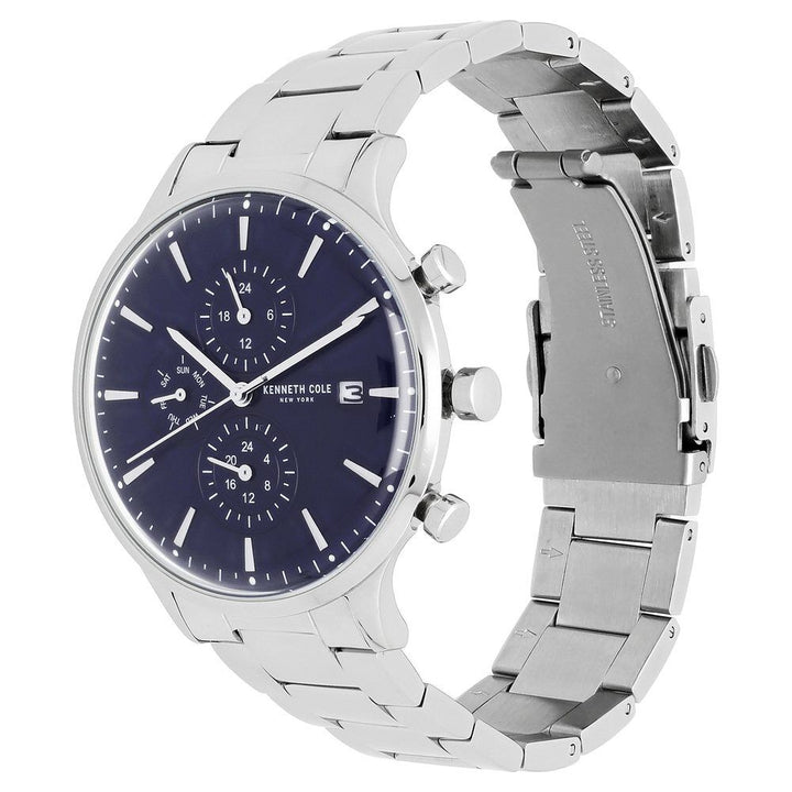 Kenneth Cole Quartz Multifunction Blue Dial Stainless Steel Strap Watch for Men-NCKC50644001MN