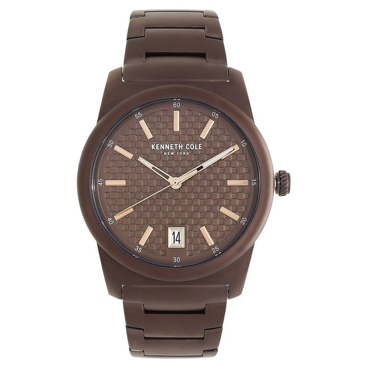 Kenneth Cole Quartz Analog Brown Dial Stainless Steel Strap Watch For Men