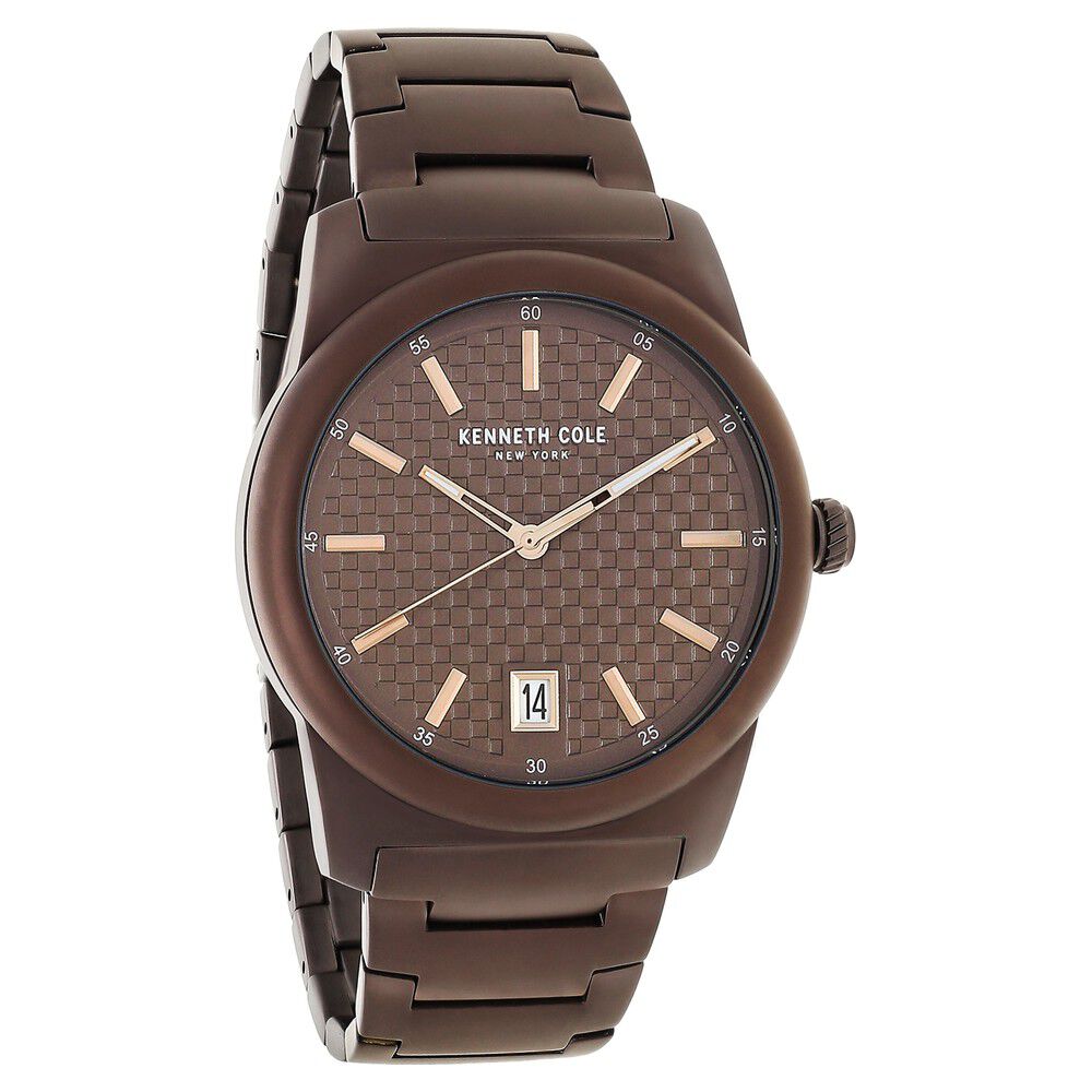 Kenneth Cole Quartz Analog Brown Dial Stainless Steel Strap Watch For Men
