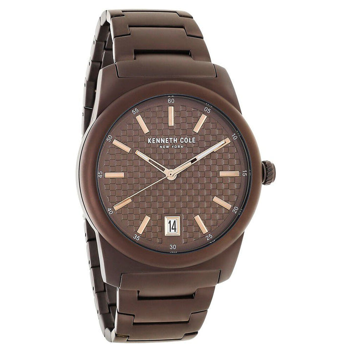 Kenneth Cole Quartz Analog Brown Dial Stainless Steel Strap Watch For Men