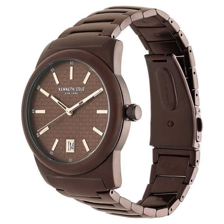 Kenneth Cole Quartz Analog Brown Dial Stainless Steel Strap Watch For Men
