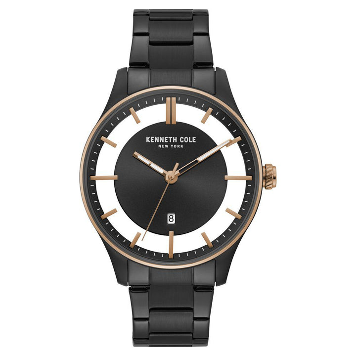 Kenneth Cole Quartz Analog Black Dial Stainless Steel Strap Watch for Men-NCKC50919001MN