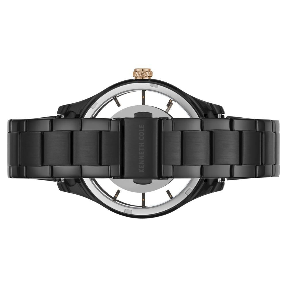 Kenneth Cole Quartz Analog Black Dial Stainless Steel Strap Watch for Men-NCKC50919001MN