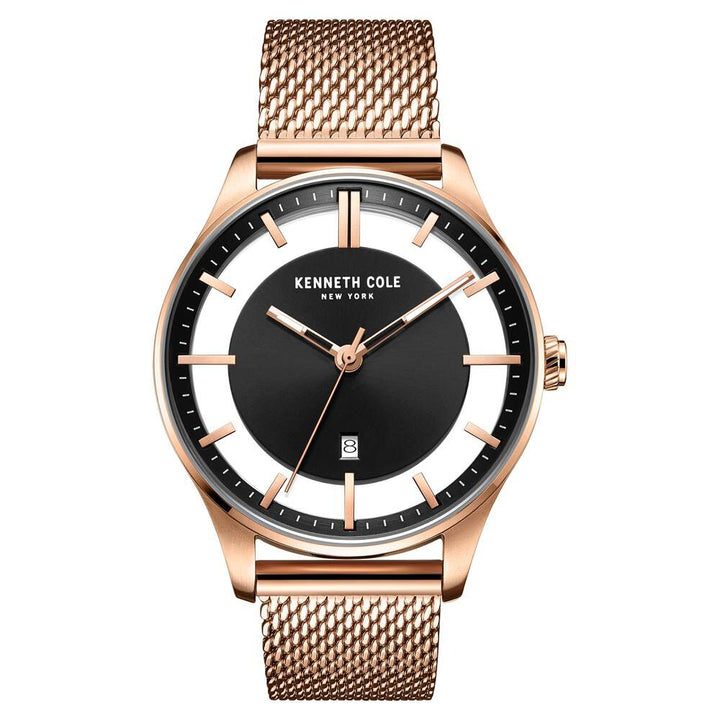 Kenneth Cole Quartz Analog Black Dial Metal Strap Watch for Men-NCKC50919002MN