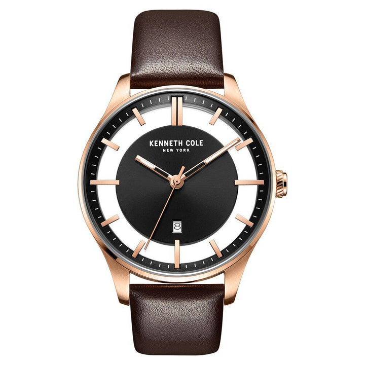 Kenneth Cole Quartz Analog Black Dial Metal Strap Watch for Men-NCKC50919002MN