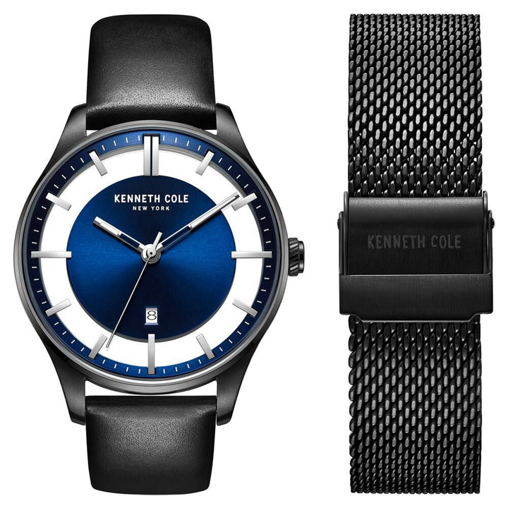 Kenneth Cole Quartz Analog Blue Dial Metal Strap Watch for Men-NCKC50919003MN