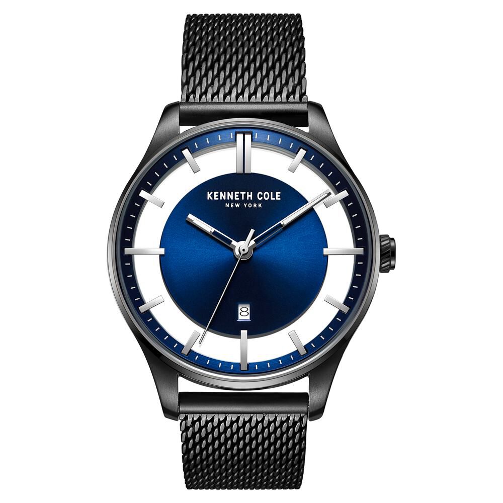 Kenneth Cole Quartz Analog Blue Dial Metal Strap Watch for Men-NCKC50919003MN