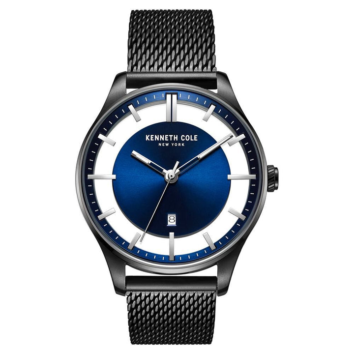 Kenneth Cole Quartz Analog Blue Dial Metal Strap Watch for Men-NCKC50919003MN