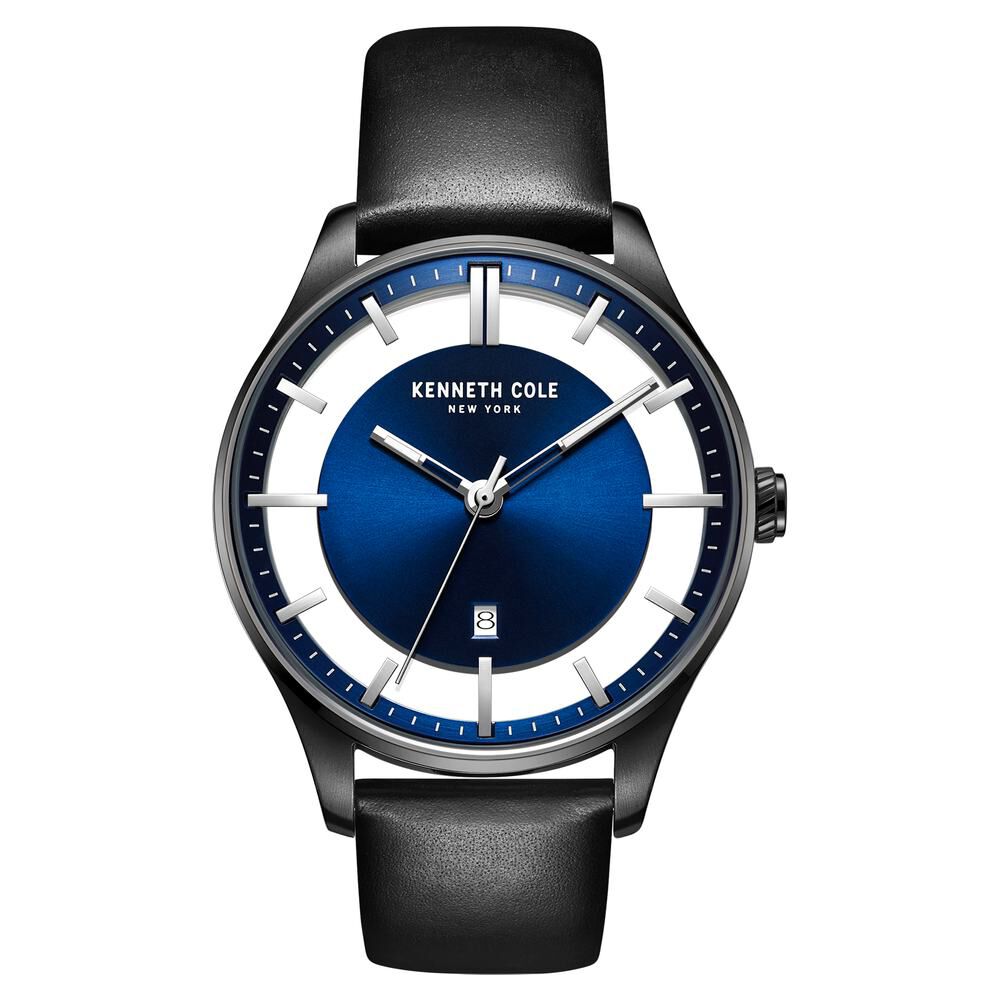 Kenneth Cole Quartz Analog Blue Dial Metal Strap Watch for Men-NCKC50919003MN