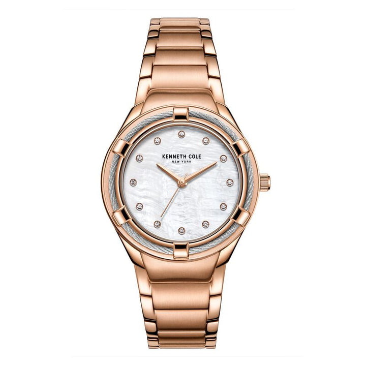 Kenneth Cole Quartz Analog Mother Of Pearl Dial Stainless Steel Strap Watch For Women
