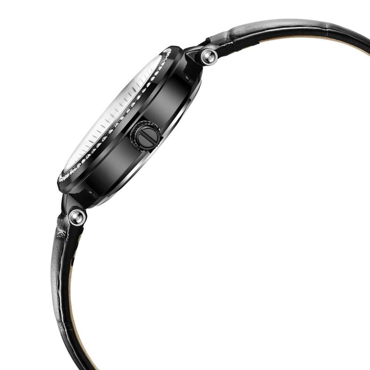 Kenneth Cole Quartz Multifunction Mother Of Pearl Dial Leather Strap Watch For Women