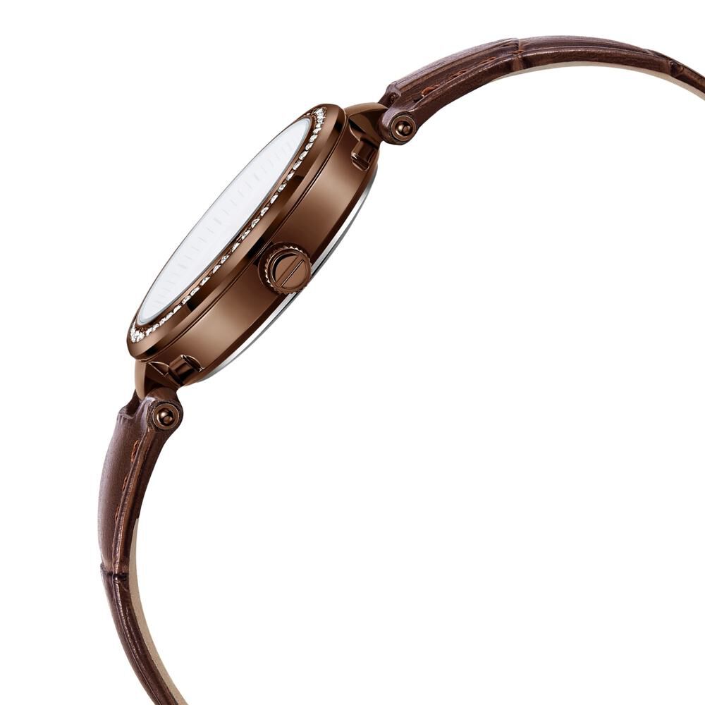 Kenneth Cole Quartz Multifunction Mother Of Pearl Dial Leather Strap Watch For Women