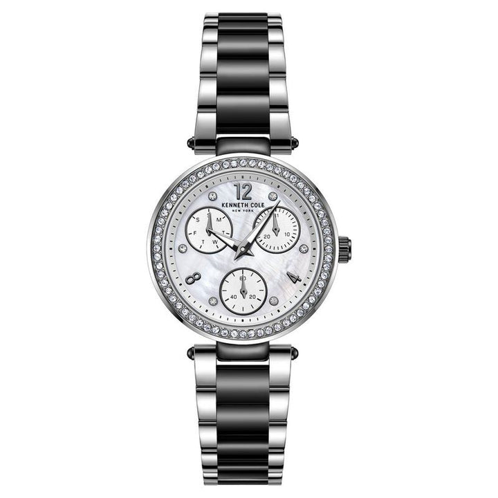 Kenneth Cole Quartz Multifunction Mother Of Pearl Dial Stainless Steel Strap Watch For Women