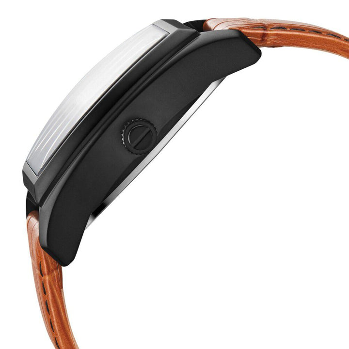 Kenneth Cole Automatic Black Dial Leather Strap Watch for Men-NDKC51083002MN