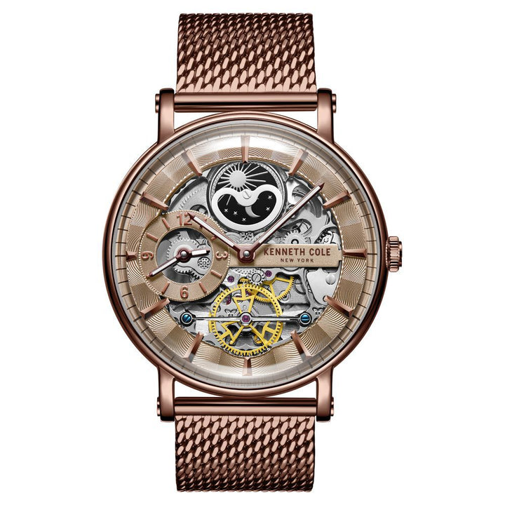 Kenneth Cole Quartz Multifunction Brown Dial Stainless Steel Strap Watch for Men-NCKC51093003MNW