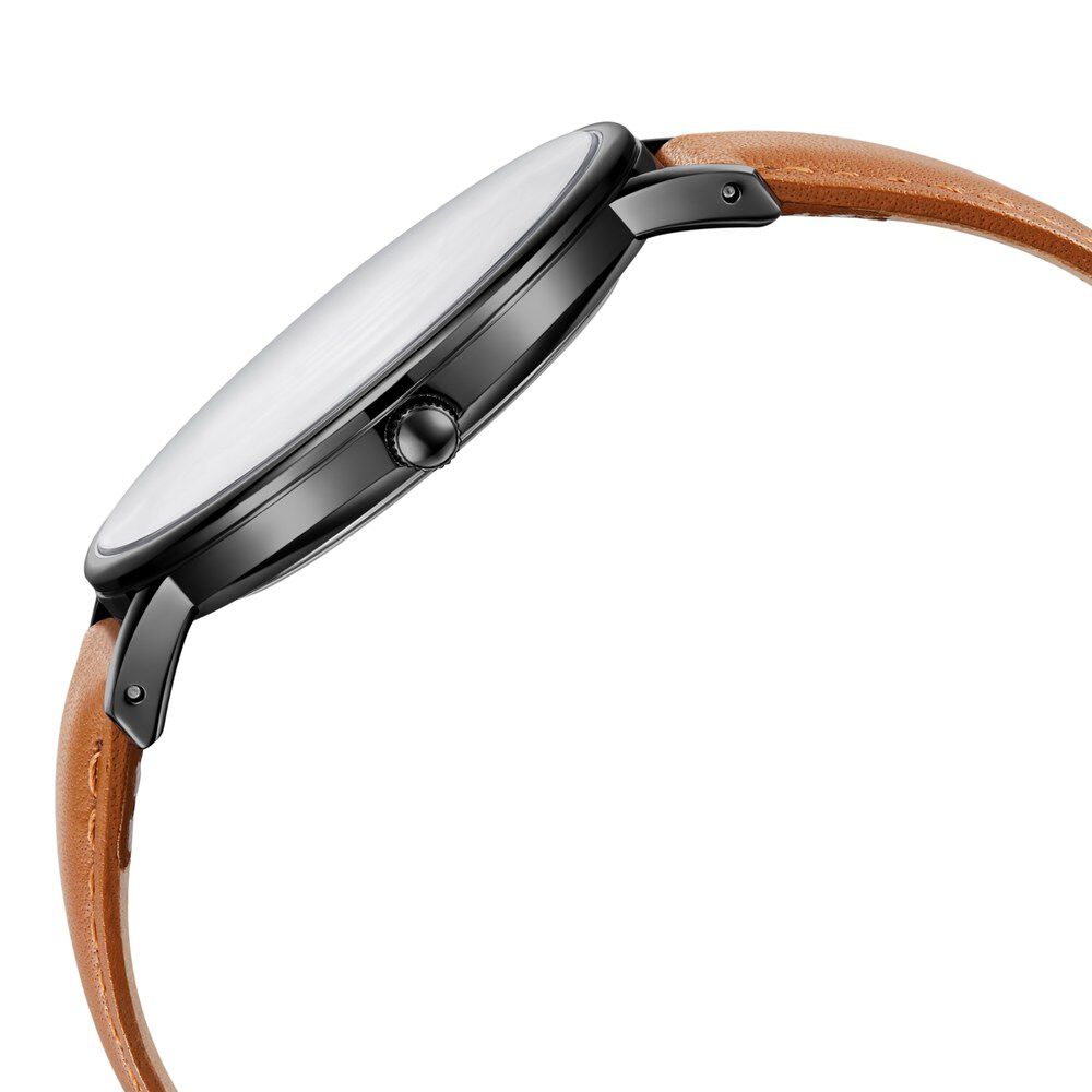 Kenneth Cole Quartz Analog Black Dial Leather Strap Watch for Men-NCKC51111004MN