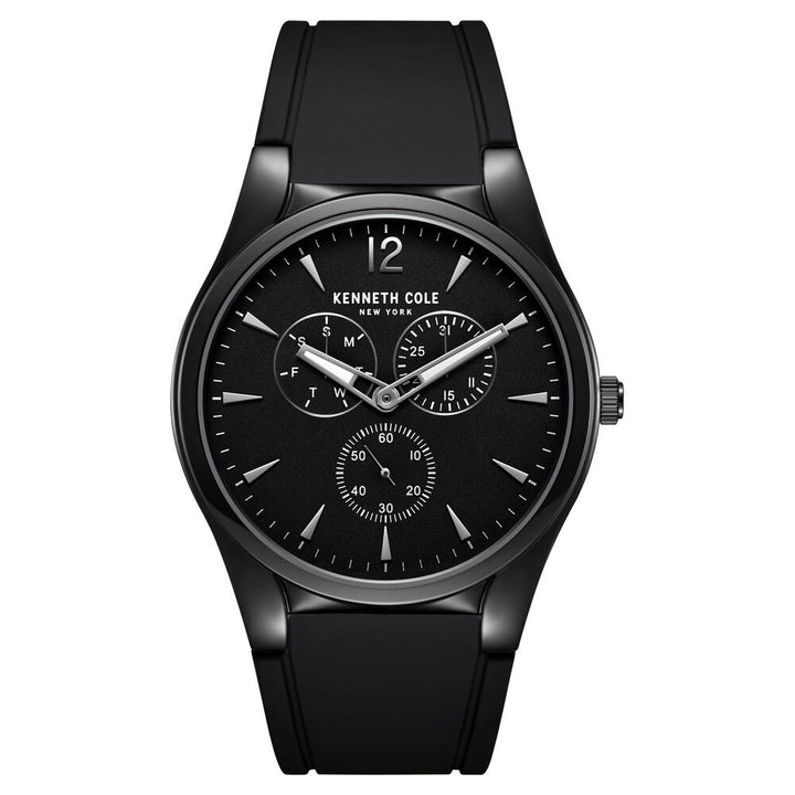 Kenneth Cole Quartz Multifunction Black Dial Silicone Strap Watch for Men-NCKC51124001MNW