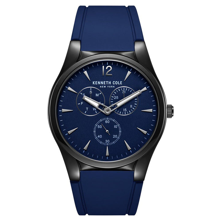 Kenneth Cole Quartz Multifunction Blue Dial Silicone Strap Watch for Men-NCKC51124002MNW