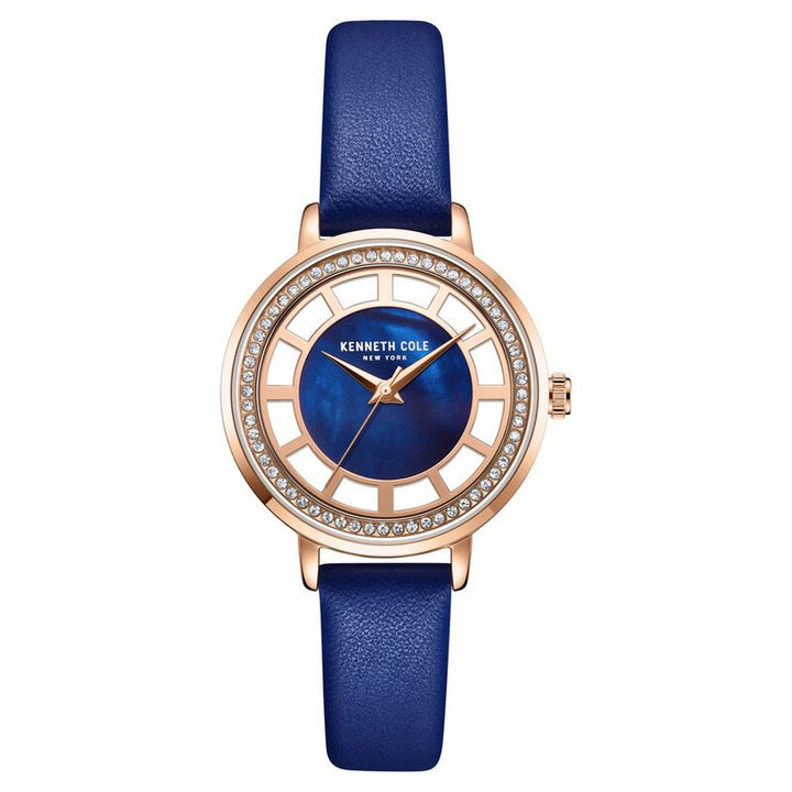 Kenneth Cole Quartz Analog Mother Of Pearl Dial Leather Strap Watch For Women