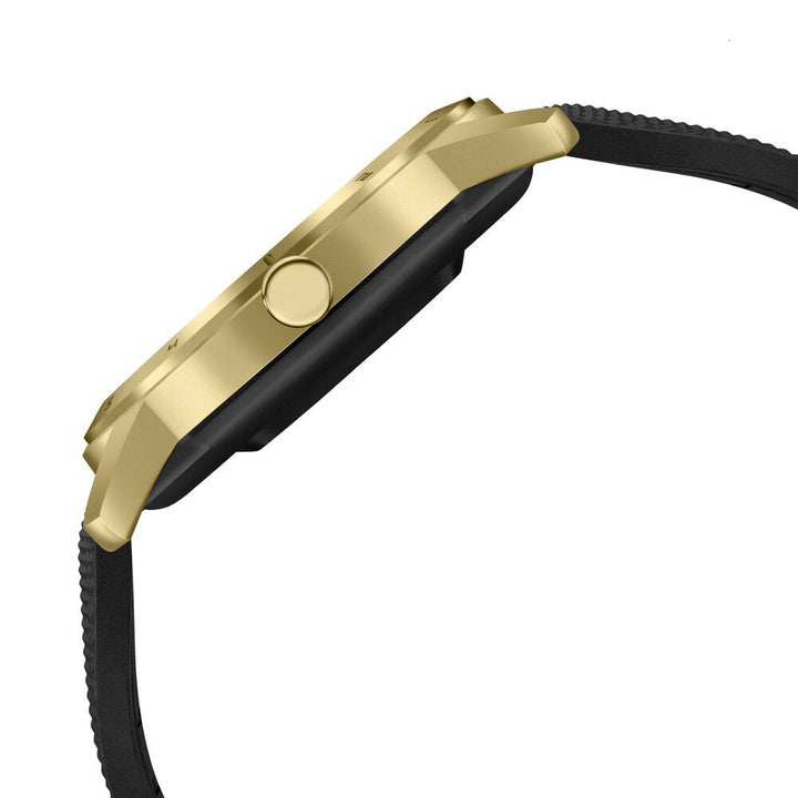 Kenneth Cole Smart Black Dial Silicone Strap Unisex Watch With Brown Strap-NTKCGD21740W