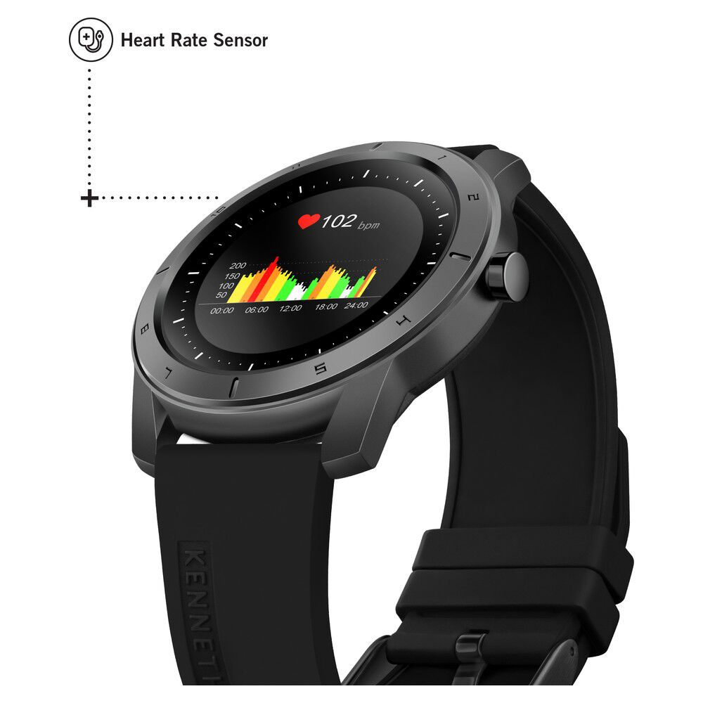 Kenneth Cole Smart Black Dial Silicone Strap Unisex Watch