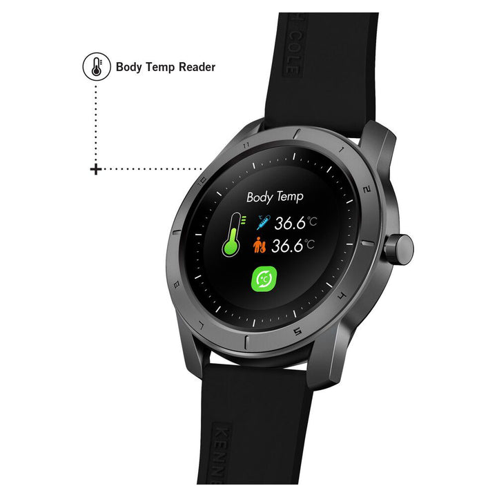 Kenneth Cole Smart Black Dial Silicone Strap Unisex Watch