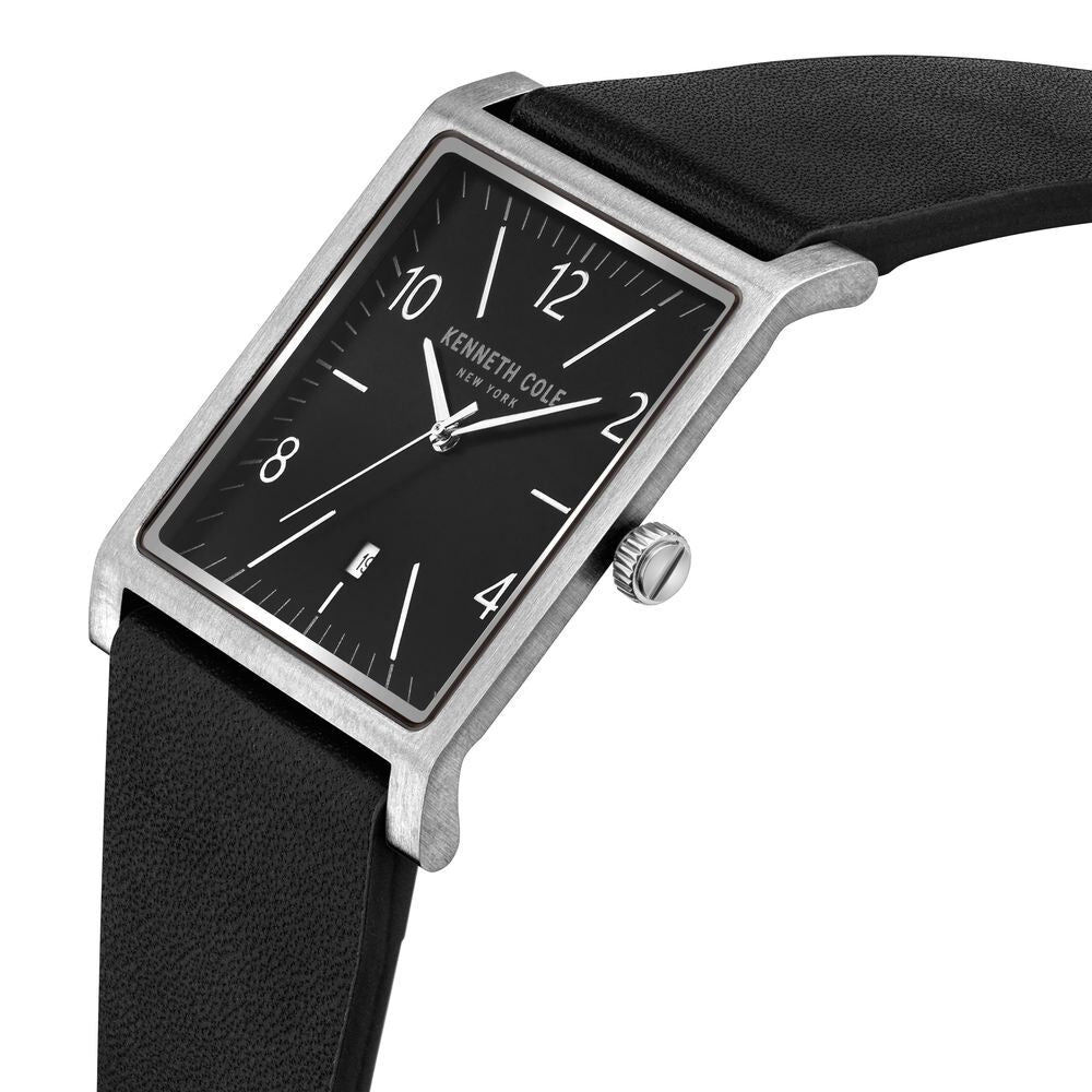 Kenneth Cole Quartz Analog Black Dial Leather Strap Watch for Men NDKCWGB2104403MN
