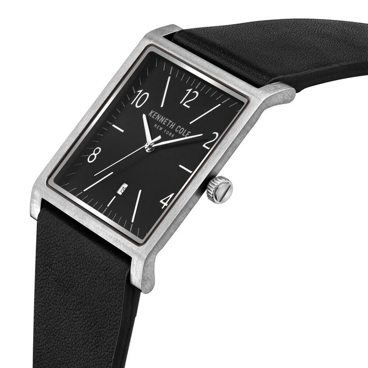 Kenneth Cole Quartz Analog Black Dial Leather Strap Watch for Men NDKCWGB2104403MN