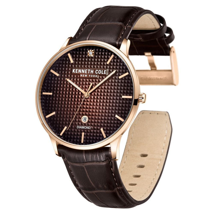 Kenneth Cole Brown Dial Quartz Analog Leather Strap Watch for Men