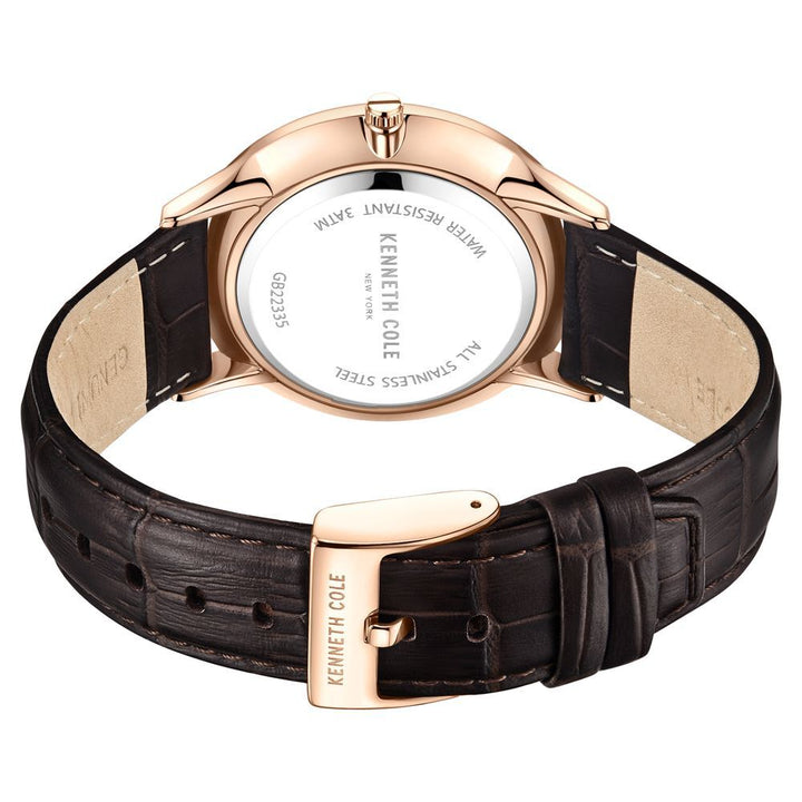 Kenneth Cole Brown Dial Quartz Analog Leather Strap Watch for Men