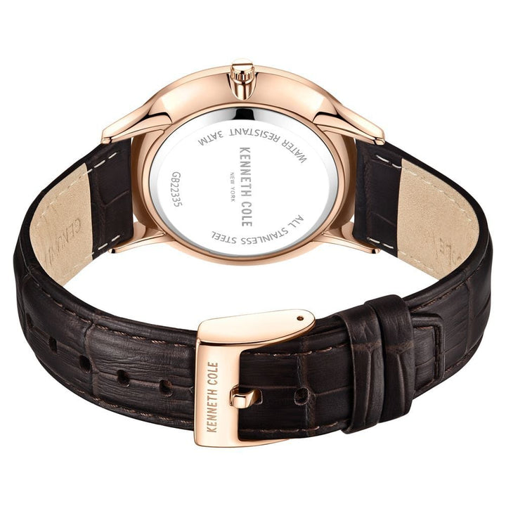 Kenneth Cole Brown Dial Quartz Analog Leather Strap Watch for Men