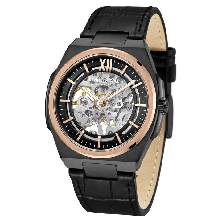 Kenneth Cole Black Dial Analog Mechanical Hand Wound Watch for Men