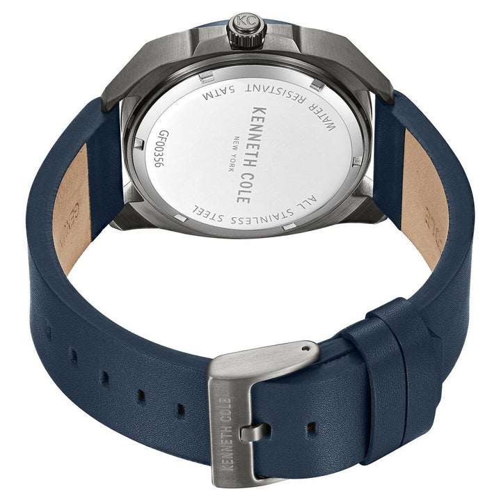 Kenneth Cole Quartz Multifunction Blue Dial Leather Strap Watch for Men KCWGF0035601MN