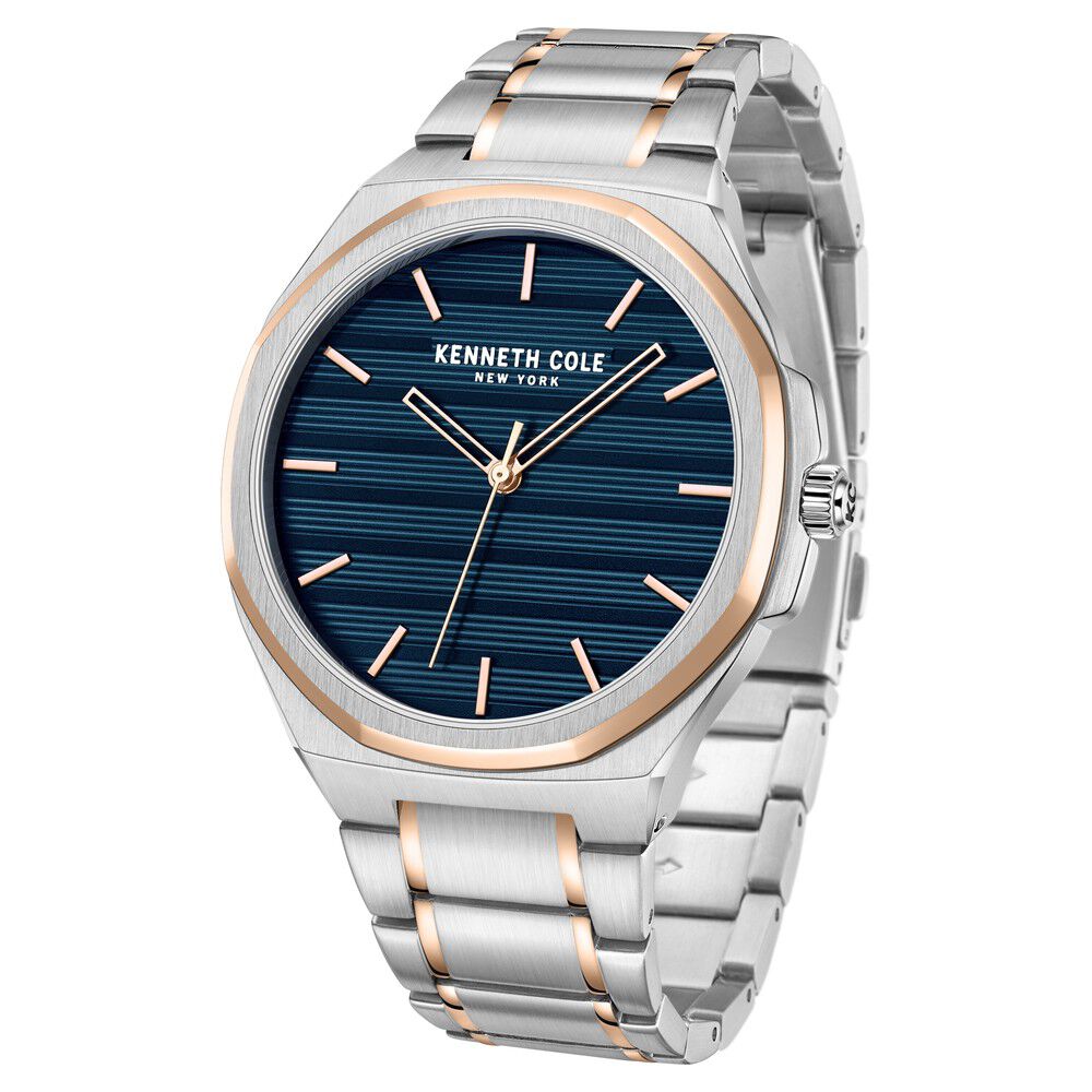 Kenneth Cole Quartz Analog Blue Dial Stainless Steel Strap Watch for Men-NTKCWGG0034506MN